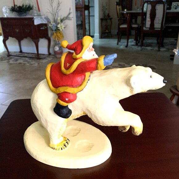 Vintage House of Hatten Santa Riding Polar Bear Figurine - Susan M. Smith - 1997 - Picture 3 of 7